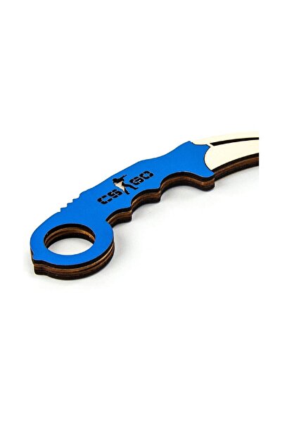 İhvan Ahşap Karambit - Cs Go Karambit Oyuncak - Eğitici Oyuncak - Mavi