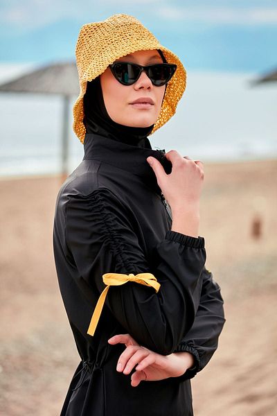 Marina Yellow Straw Hat - Hand Knitted, Model 14399