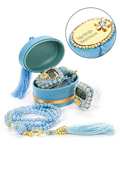 ihvan online İsme Özel Kadife Kutusunda Zikirmatik ve İnci Tesbihli Mevlüt He...