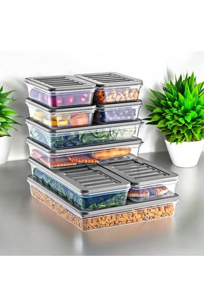 ÇERÇİ MELEK 9-Pack Storage Containers Suitable for Microwave and Deep Freezer