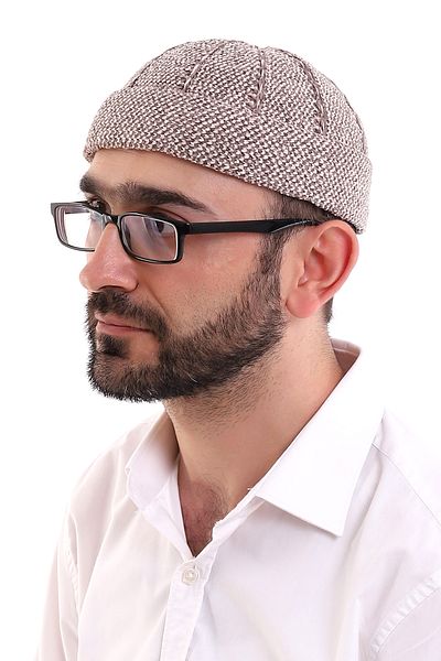 ihvanonline Кафява сгъната двуцветна зимна кадифена шапка