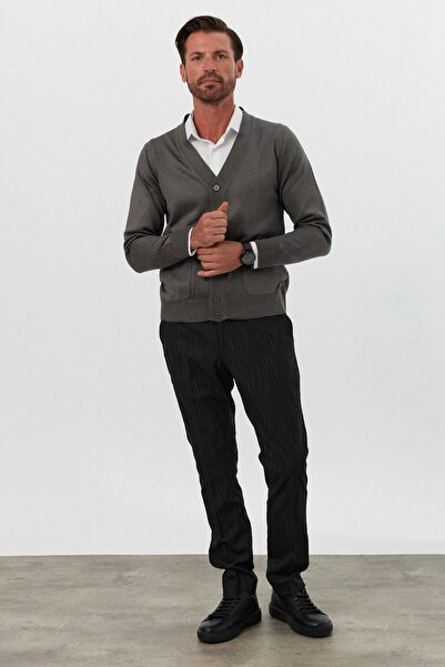 Livio Ferri Men's Knitwear Cardigan - Standard Fit, Pocket Sweater