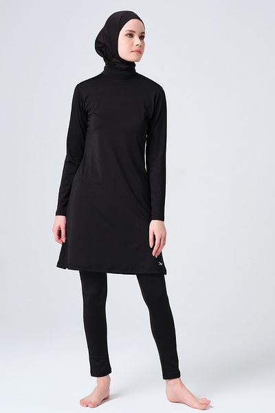 ALFASA Full Covered Basic Hijab Swimsuit - Black 23600-23