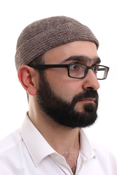 ihvanonline Кафява зимна кадифена шапка с обикновен шарков сгъваем мотив