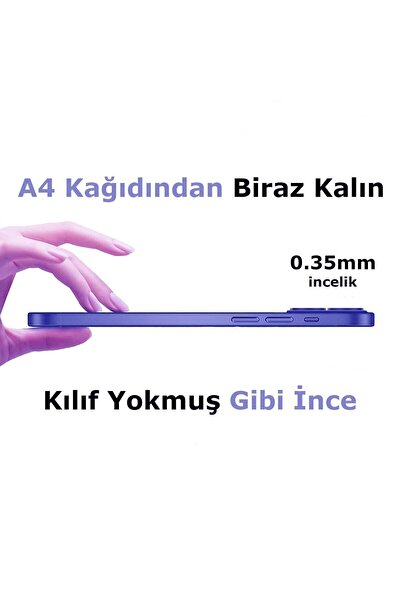 HyperAge Iphone 13 Kılıf Ultra Ince Mat Yüzeyli Elden Kaymaz Kamera Korumalı Kapak Yarı Şeffaf Mavi