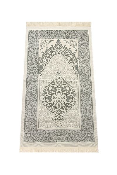 İhvan Luxury Light Colored Ottoman Taffeta Prayer Rug – 0210 Gray