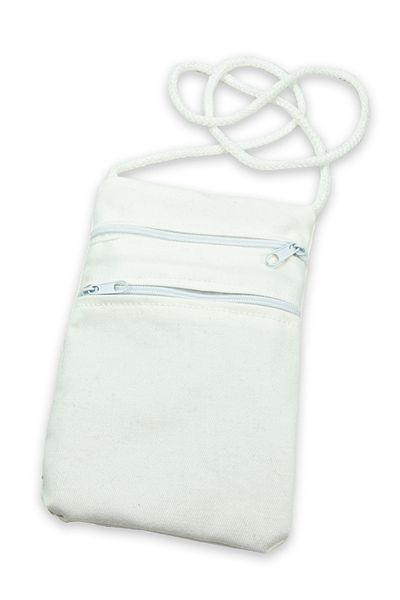 ihvanonline Money Bag with Neck Strap (Double Compartment) White Color