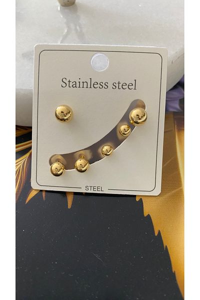 Nilperi takı Set of 6 Stainless Steel Heel Earrings