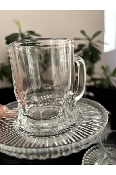 DİBA AVM New Trend 12 Piece Tea Cup Set - 6 Cups and Saucers