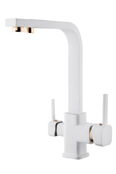 yediyapı White and Gold Kitchen Faucet - Seven Build Market Square Purified
