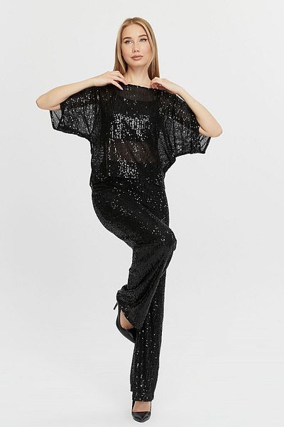 Asees Stylish and Elegant Women's Evening Dress and Homecoming Set - Sequined Pants and Blouse