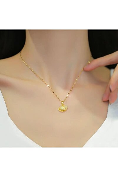 ESJ Paslanmaz Çelik İnci Detay İstiridye Kadın Kolye