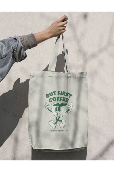 redame But First Coffee Kahve Coffee Y2K Cloth Bag Tote Bag