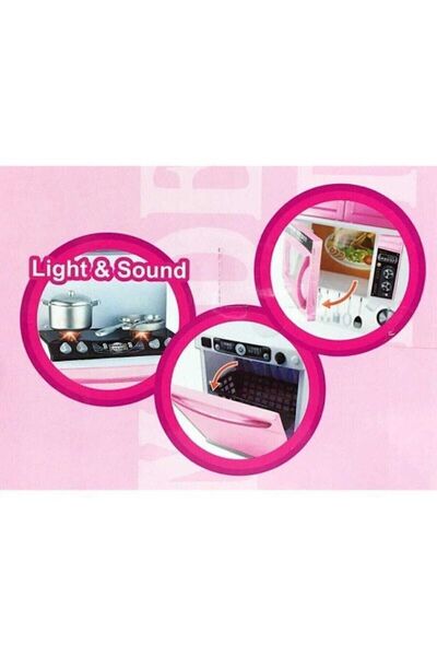 Mega Oyuncak Modern Kitchen 4-Section Kitchen Set with Light and Sound