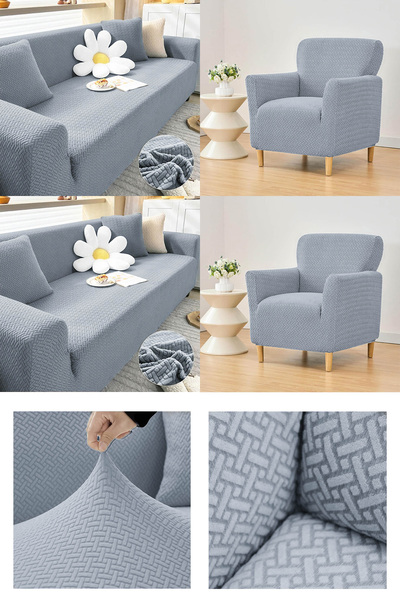 bibaha Ελαστικό κάλυμμα καναπέ με σχέδιο τούβλο 3 3 1 1 - Κάλυμμα καναπέ-κρεβάτι