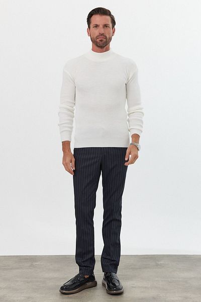 Livio Ferri Men's Half-Neck Turtleneck Slim Fit Knitwear Sweater