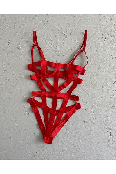 EDLİNGERİE Κόκκινο κορμάκι Libby Red Harness