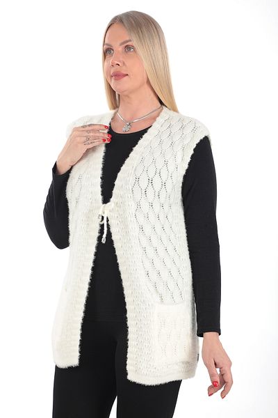 İKSUN Tricotaj de damă Honeycomb Vestă Zestre