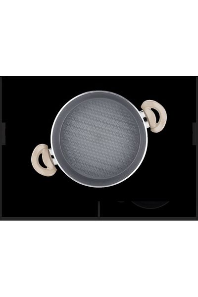 EVİNDA Pan-Dora Series - 4 mm Thick 26 cm Fireproof Non-Stick Crystal Pot