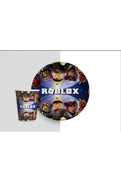 MFM Party Roblox Character Plate Glass 8 Pieces