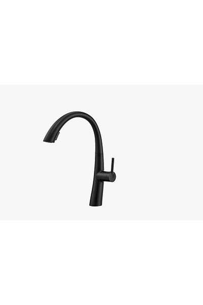İSAOĞLU YAPI Black Spiral Kitchen Faucet Black Pressure Adjustable Fixture Hidden Spiral Sink Faucet