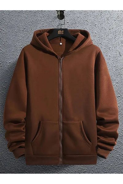EYAX MODA Φούτερ με φερμουάρ με κουκούλα UNISEX