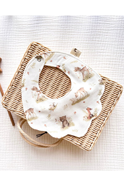 Little Dude Organik Pamuk Çift Taraflı Alezli Müslin Önlük