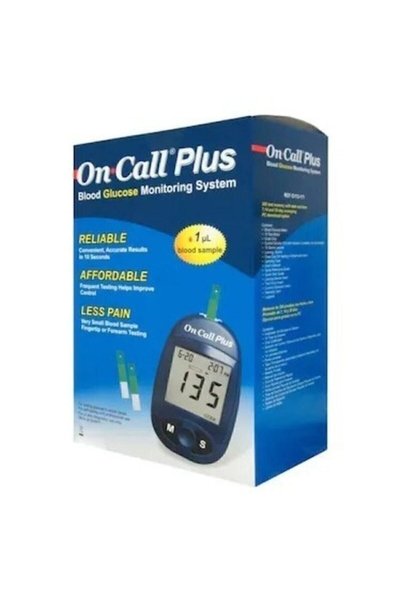 ON CALL PLUS Şeker Ölçme Aleti Kan Şekeri Ölçüm Cihazı Şeker Aleti On Call Plus ***