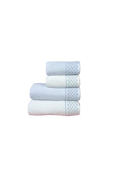 erteks Set de prosoape de baie și de mână de culoare verde deschis și albastr...