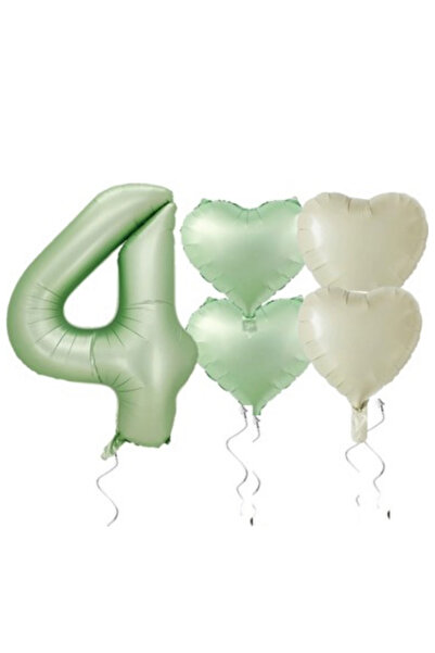 Çemrek Süs Parti مجموعة بالونات من رقائق الفويل لعمر 4 سنوات باللون الأخضر ال...