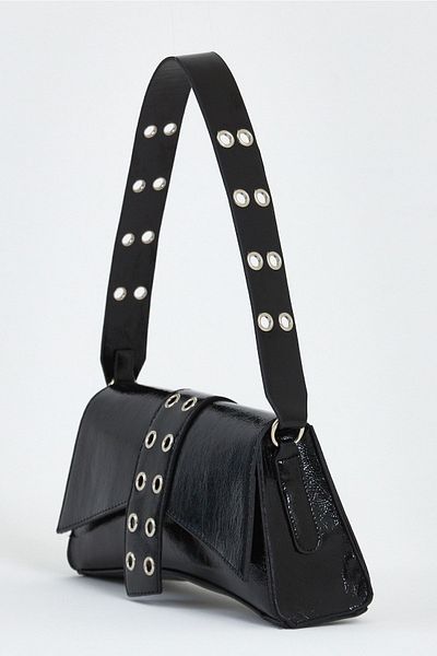 ALTUDA Women's Asymmetrical Studded Baguette Bag