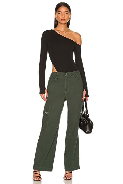 By Kul Design Body negru din jerseu cu croială asimetrică - femei