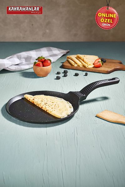 Kahramanlar Helegra 26 Cm Black Crepe Pan - Cast Iron