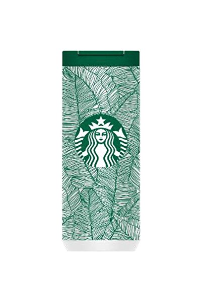 Starbucks ® ترمس ستيل منقوش بالورقة الخضراء 355 مل