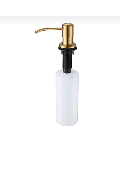 İSAOĞLU YAPI Mat Gold Built-In Soap Dispenser Matte Gold Detergent Dispenser Kitchen Sink Liquid Soap Dispenser