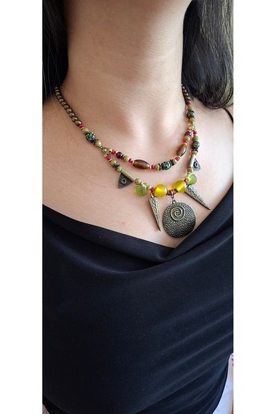 azra takı tasarım Handmade Authentic Bohemian Short Women's Necklace