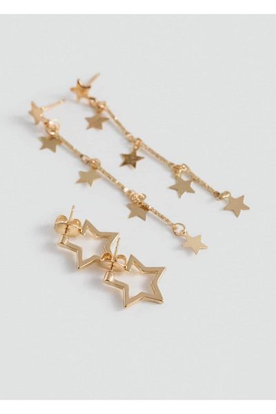 Mango Teen Long Star Earrings