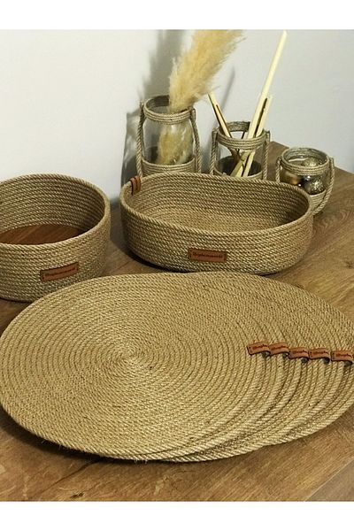 ogbemyworld Răchită, Coș de răchită, Pâine de răchită, Servire americană, Set de încărcare, Placă de răchită, 6 persoane