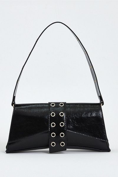 ALTUDA Women's Asymmetrical Studded Baguette Bag
