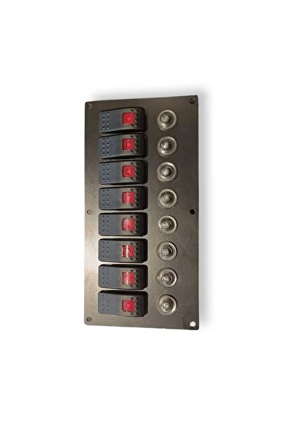 Home MARİN 8'lı Swıtch Panel Otomatik Sigortalı ve Işıklı 120MM X 240MM