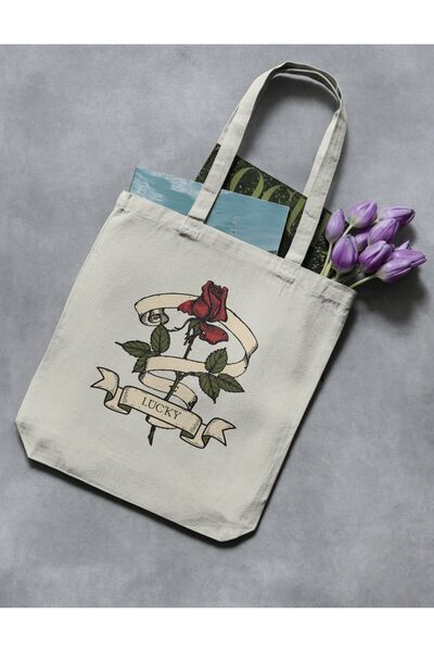 redame Lucky Gül Retro Y2K Cloth Bag Tote Bag