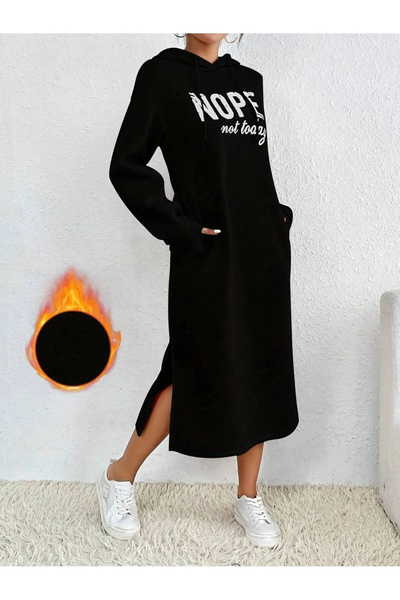 npLStore Жіноча сукня з капюшоном з принтом