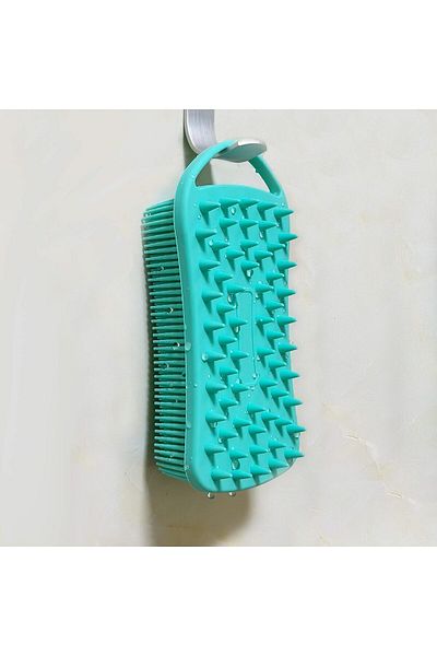 POP Beauty فرشاة سيليكون مزدوجة الجوانب للعناية بالجسم والشعر، مشط شامبو لتدليك فروة الرأس والجسم