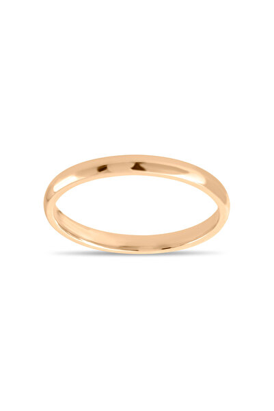 Genel Markalar 14 Ayar İçi Dolu Bombeli Klasik Altın Alyans (2mm)