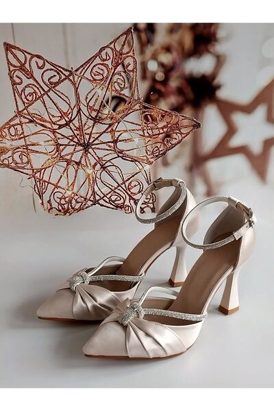 Modavien Women's Stoned Mink Satin Evening Dress Shoes 353 (Buy One Size Small)