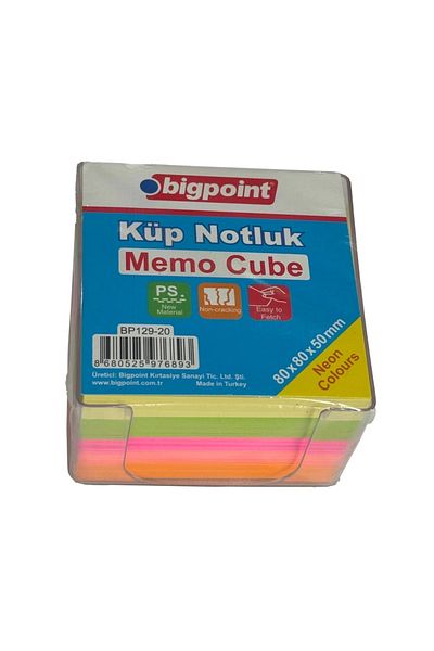 Bigpoint Neon Colored Acrylic Cube Note Holder - 8x8cm