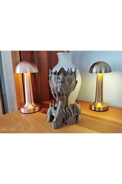 DorDen3D Eriyen Kadın Dekoratif Biblo Saksı Büst Saksı Çiçek Saksı