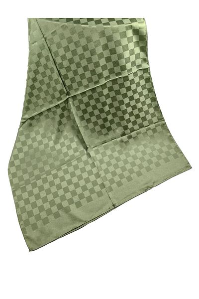 mim eşarp Emproyal 75x190 cm Λαδί Πράσινο Σάλι Jan Jan Jacquard με σχέδιο σκακιέρας