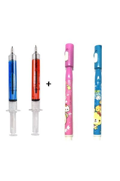 Gümüş Hediye & Kırtasiye Versatile 0.7 Pen with Syringe Tip 2 Pieces + 2 Pieces Invisible Pen