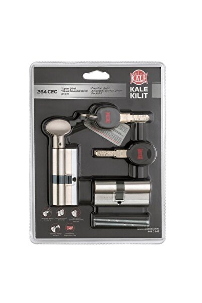 KALE 264 Cec Tüpten Şifreli Yüksek Güvenlikli Silindir 2'li Set Ortak Anahtar